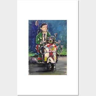 Retro Scooter, Classic Scooter, Scooterist, Scootering, Scooter Rider, Mod Art Posters and Art